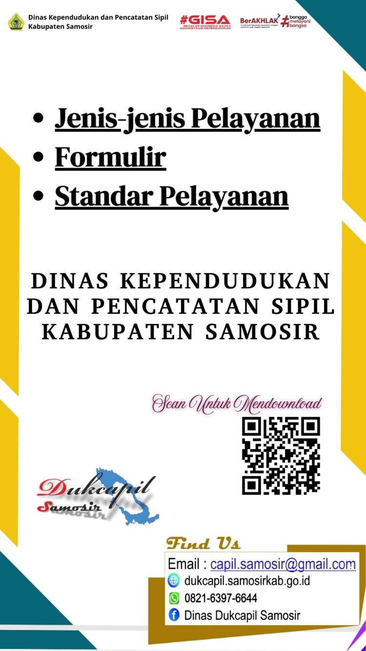 Jenis Pelayanan, Formulir dan Standar Pelayanan
