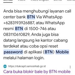 Mudah Cara buka blokir bale by BTN mobile banking