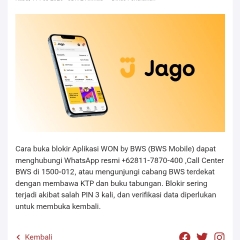 Cara buka blokir Bank Jago Terkunci salah password