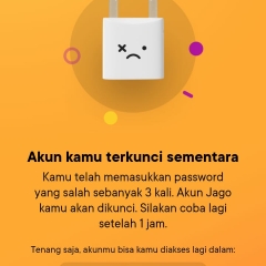 Bank Jago terblokir atau terkunci 1jam