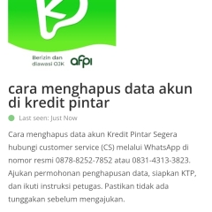 Cara Penghapusan Data Akun Pinjaman Kredit Pintar.