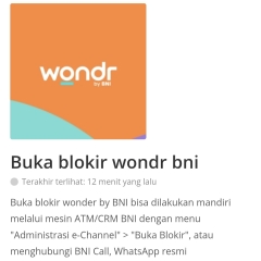 Layanan buka blokiran wondr by bni jika ada kendala hubungi kami