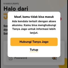 Akun bank jago terkunci gara gara transaksi
