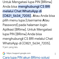 Cara  Buka Blokir akun BRImo salah PIN 3 kali